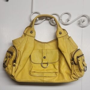 ROUGH ROSES Vintage gorgeous Sunshine yellow Leather Handbag